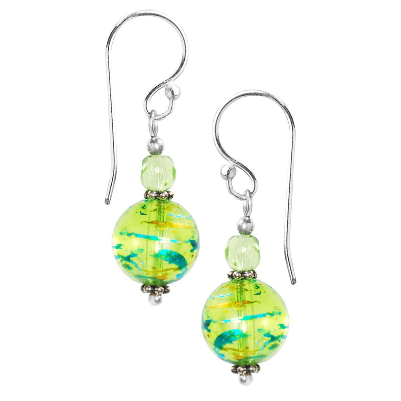 Lime Green Striated Ball Drops
