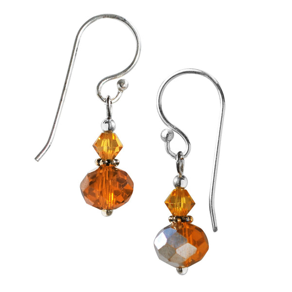 Orange Cut Crystal Drops
