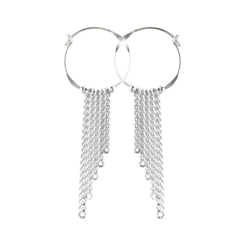 Hoop w/Long Chain Drape