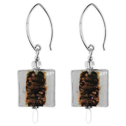Jody Coyote Rio Artisan Clear Square and Copper Earring