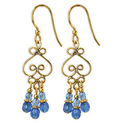 Jody Coyote Dreamer Scroll Blue Earring