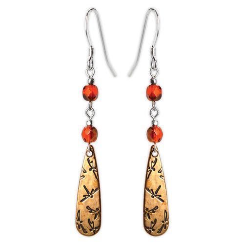 Jody Coyote Arbor GatesHammered Teardrop with Small Beads Earring