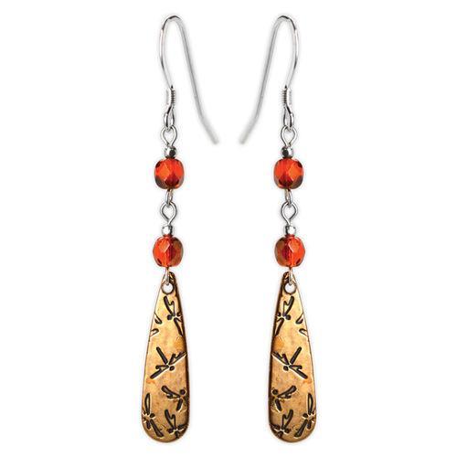 Jody Coyote Arbor GatesHammered Teardrop with Small Beads Earring