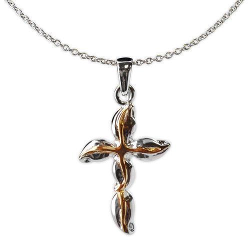 Jody Coyote Distinction Silver/Gold Swirl Cross Necklace