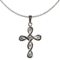 Jody Coyote Tiny Blessings Open Swirl Design Cross Necklace