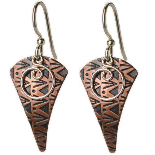Jody Coyote Desert Tracks Bronze Arrowheads Earring