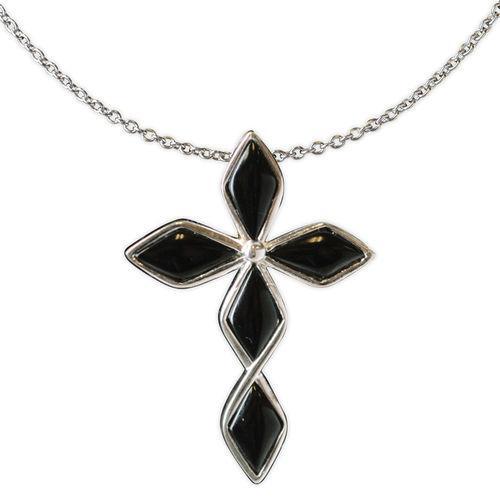 Jody Coyote Serenity Black Diamond Cross Necklace