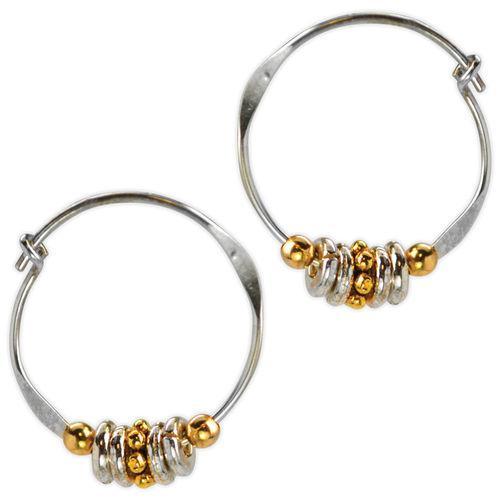 Jody Coyote Orbit Gold and Silver Bead Slides Earring
