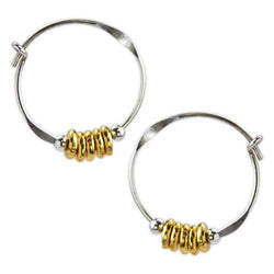 Jody Coyote Orbit Gold Hoop Slides Earring