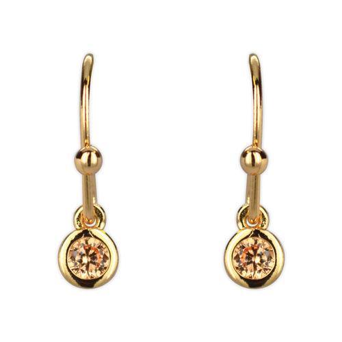 Jody Coyote Small Wonders Gold Stone Small Champagne Crystal Drops Earring