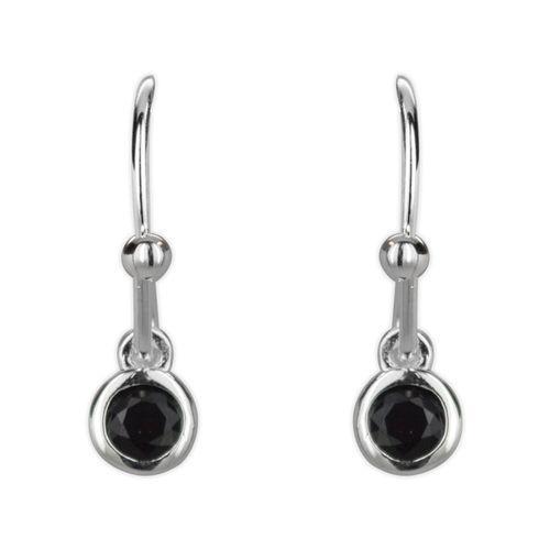 Jody Coyote Small Wonders Silver Stone Small Black Crystal Drops Earring