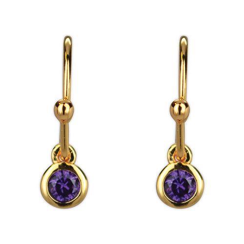 Jody Coyote Small Wonders Gold Stone Small Violet Crystal Drops Earring