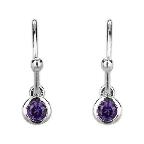 Jody Coyote Small Wonders Silver Stone Small Violet Crystal Drops Earring