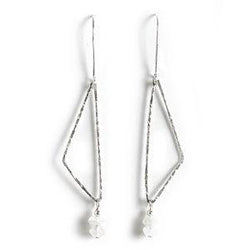 Jody Coyote Contempo Triangle Square with Moonstone Rondelle Earring