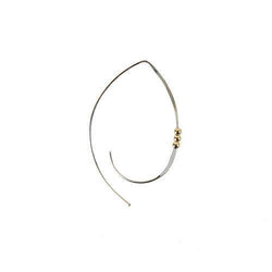 Jody Coyote Encore Pointed Oval Wire with Gold Beads Earring