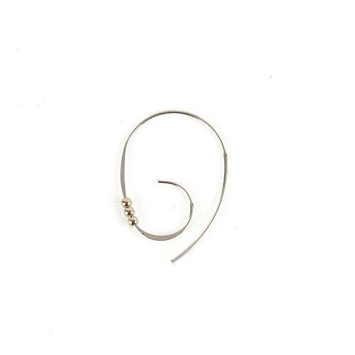 Jody Coyote Encore Oval Curl Formed Wire with Gold Beads Earring