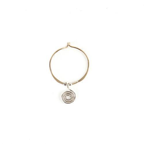 Jody Coyote Glow Large Hoop 2mm Beads and Swirl Earring