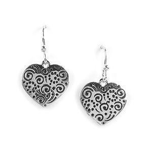 Jody Coyote Wilder Hearts Antiqued Confetti Heart Earring
